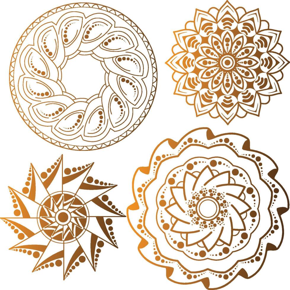 Golden mandala design vector