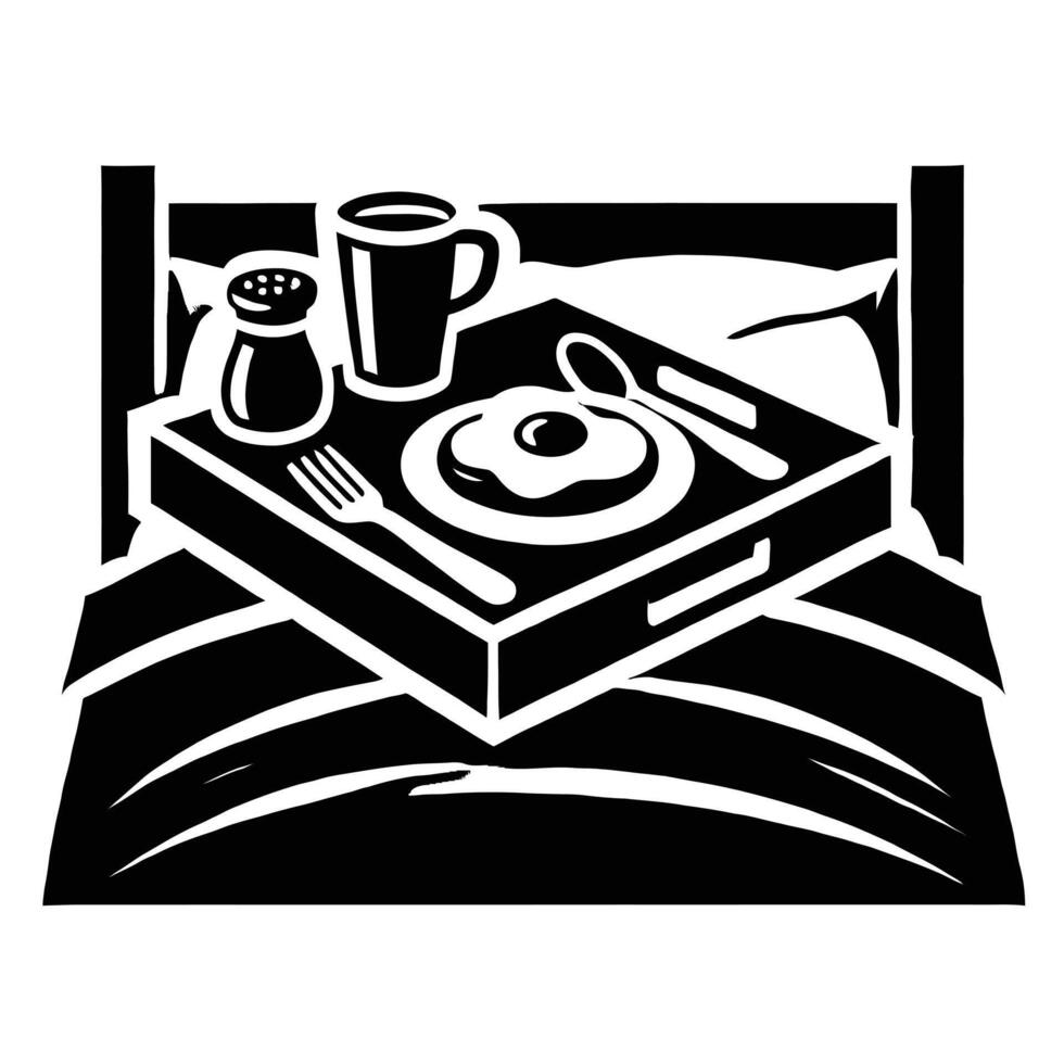 Breakfast in bed vector