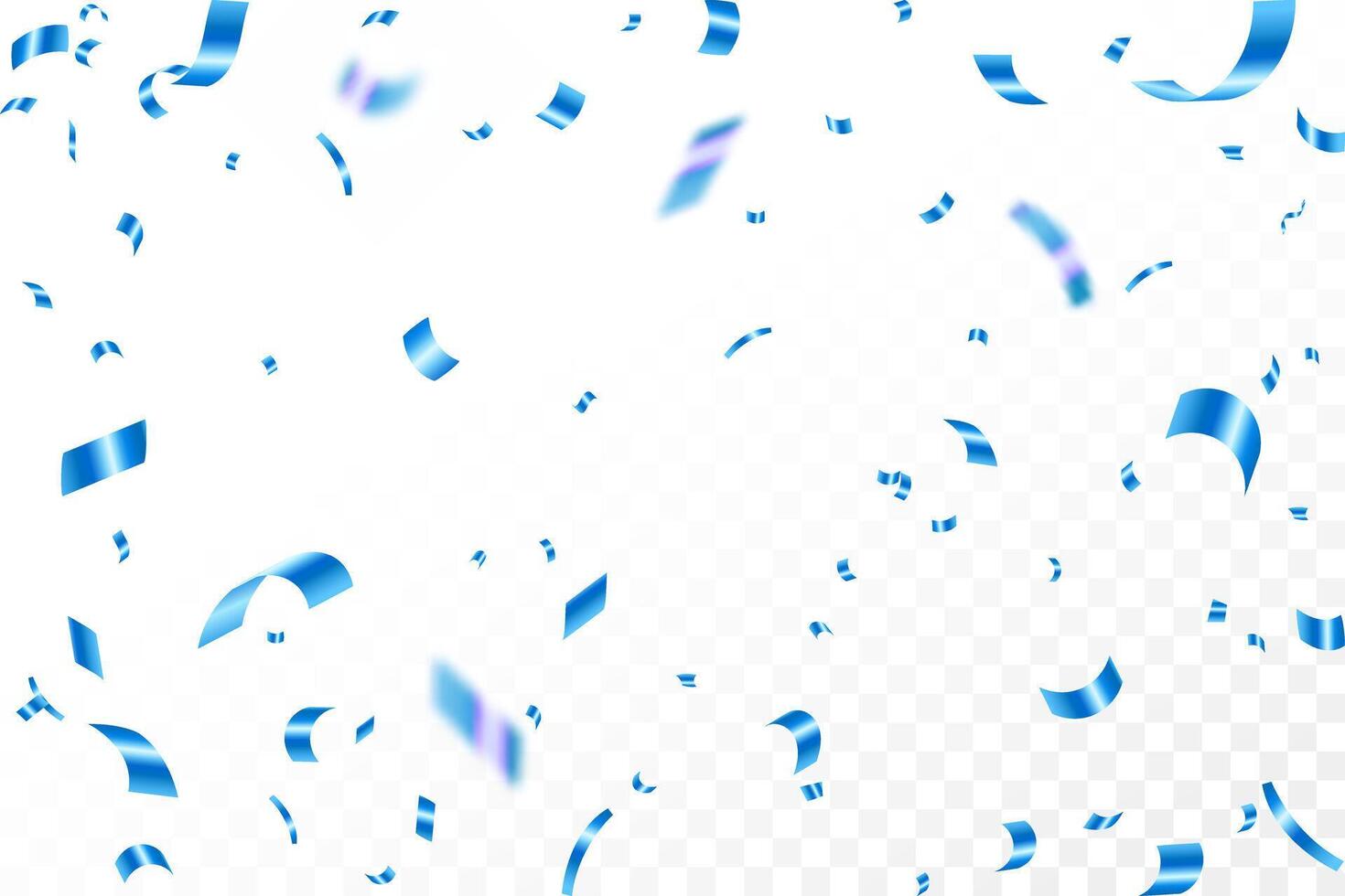 Blue confetti. Confetti celebration party abstract background design, Falling shiny blue confetti isolated on transparent background, Celebration carnival ribbons, confetti, vector