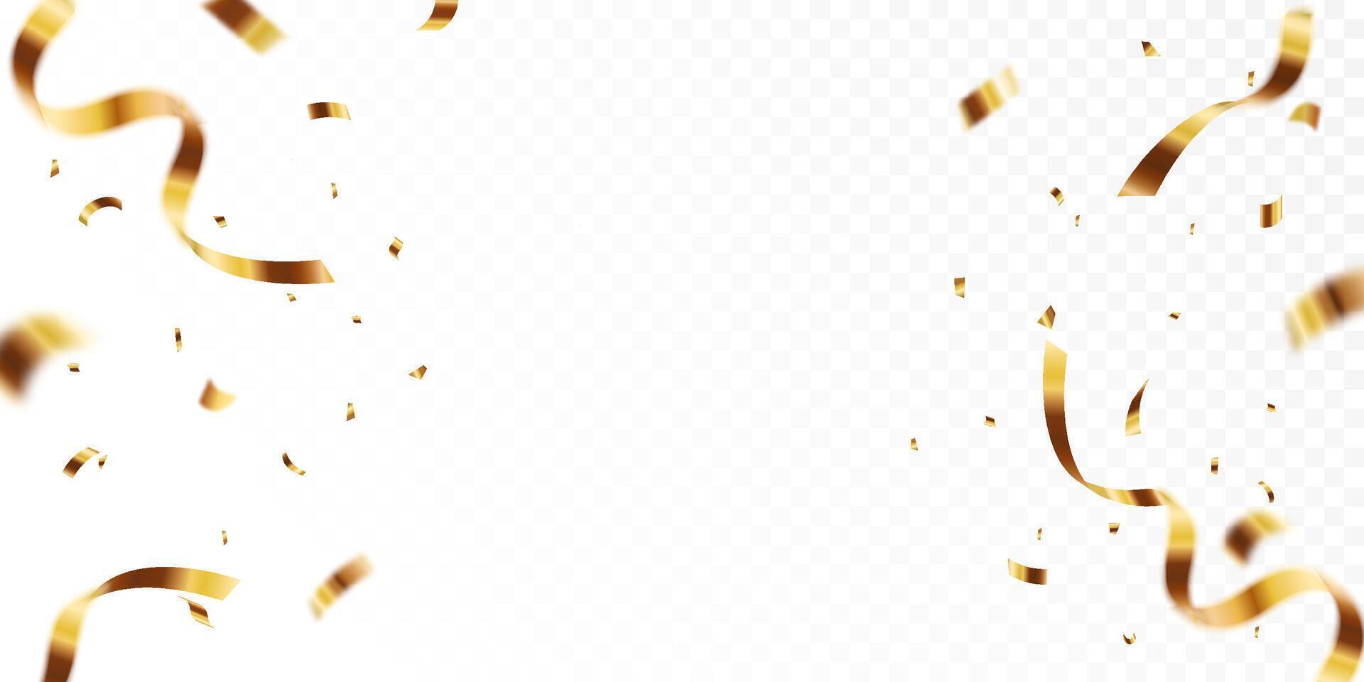 Confetti explosion on background. Falling gold confetti seamless background. Holiday confetti element. vector