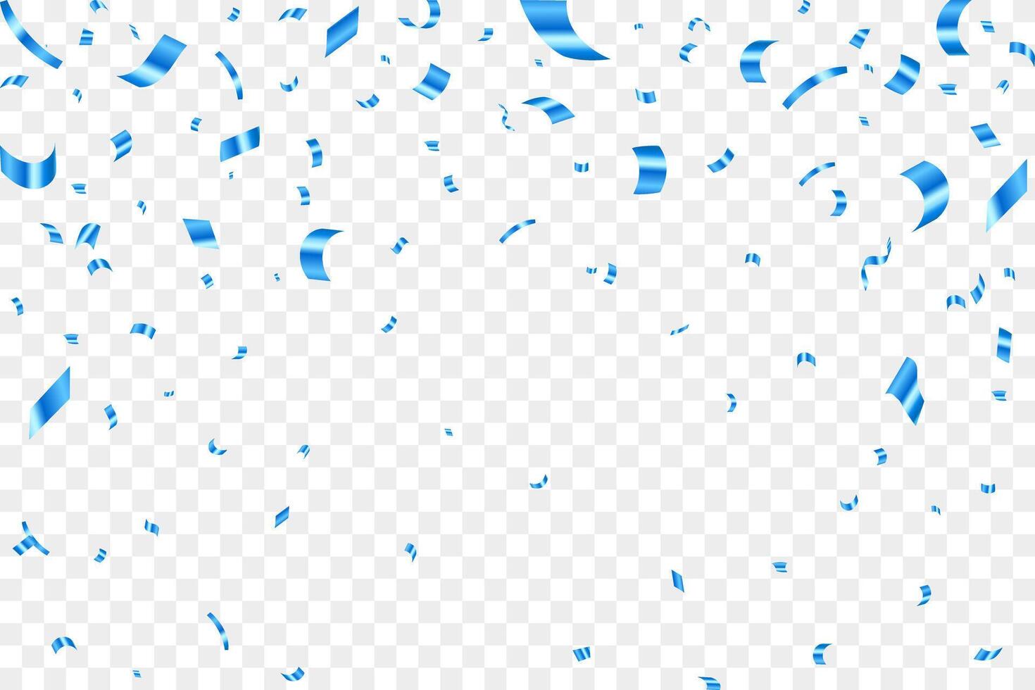 Blue confetti celebration party background design, Falling shiny blue confetti isolated on transparent background. Can be used for celebration, Christmas, New Year, Carnival festivity, confetti, vector