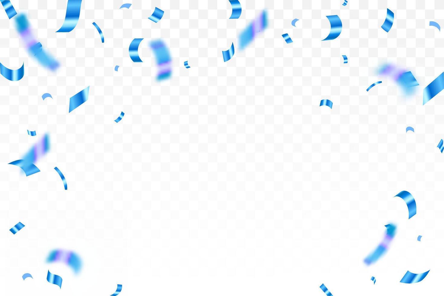 Luxury confetti flying for celebration party banner, Falling shiny blue confetti isolated on transparent background. Birthday, Holiday, New Year, Carnival festivity, confetti, vector