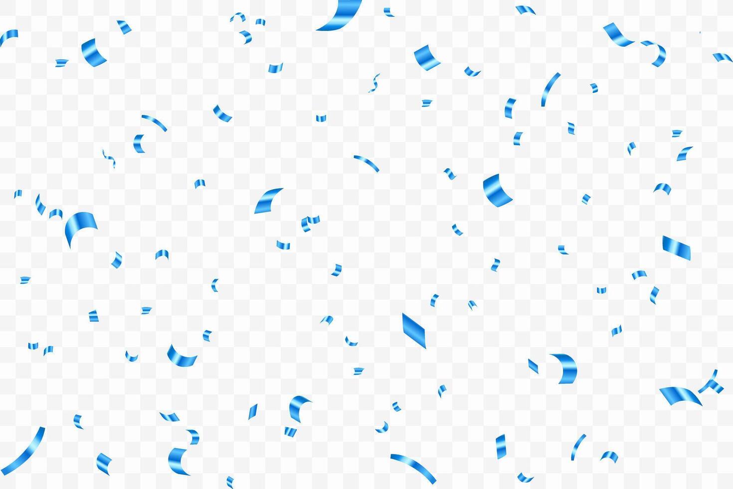 Luxury confetti flying for celebration party banner. Falling shiny blue confetti isolated on transparent background. confetti illustration. vector