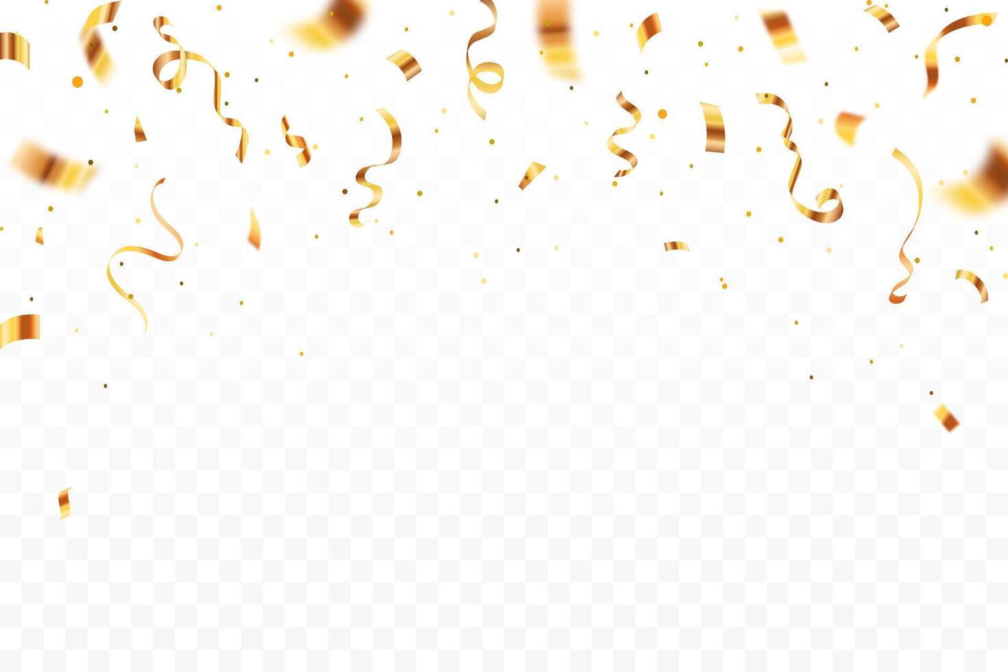 Celebration background template with confetti and gold ribbons, Luxury gold confetti and carnival ribbons. Luxury greeting rich invitation card, Birthday, Holiday, vector