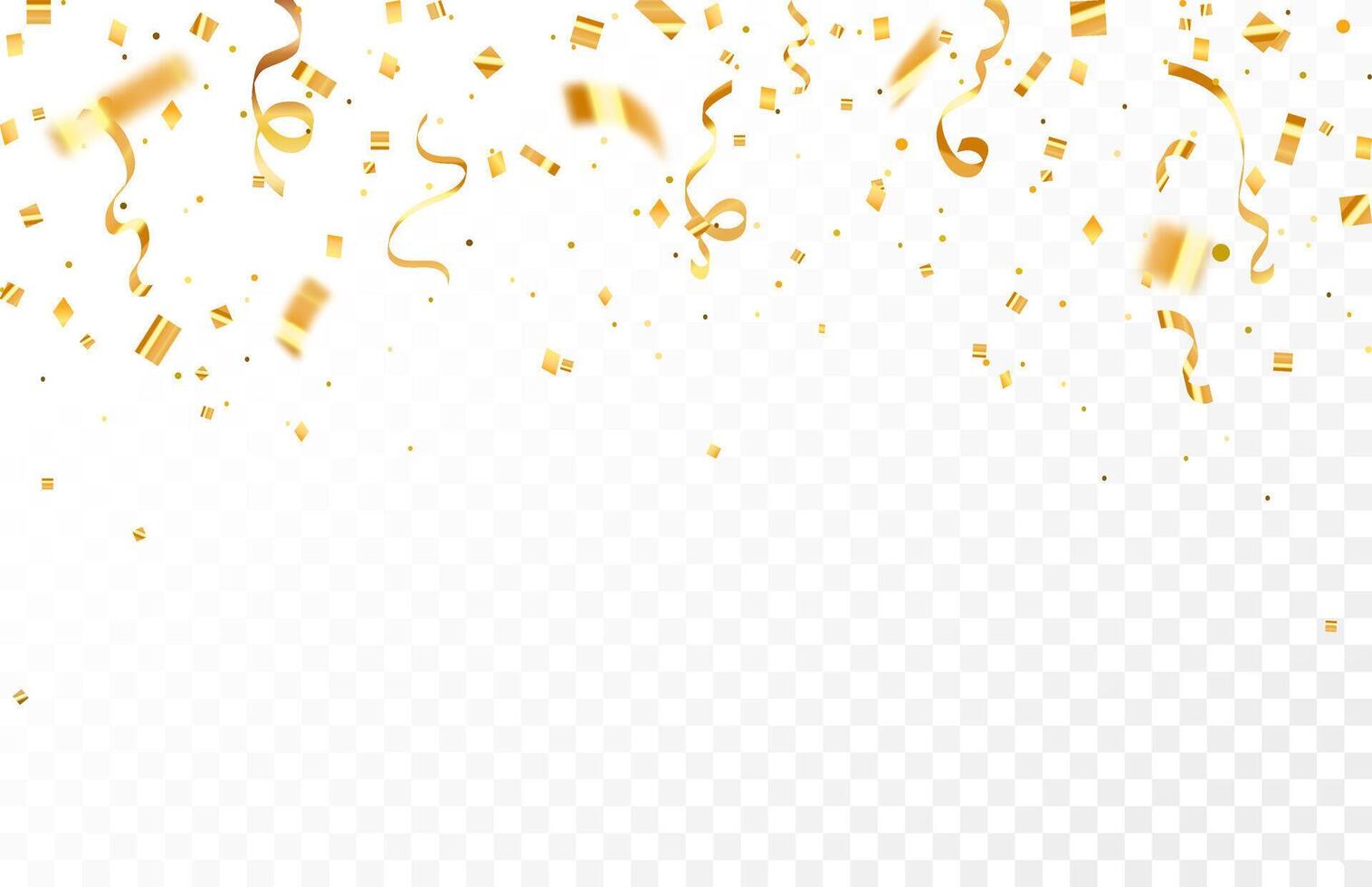 Abstract gold confetti party celebration banner background template, Great for a birthday party or an event celebration invitation or decor. confetti, vector