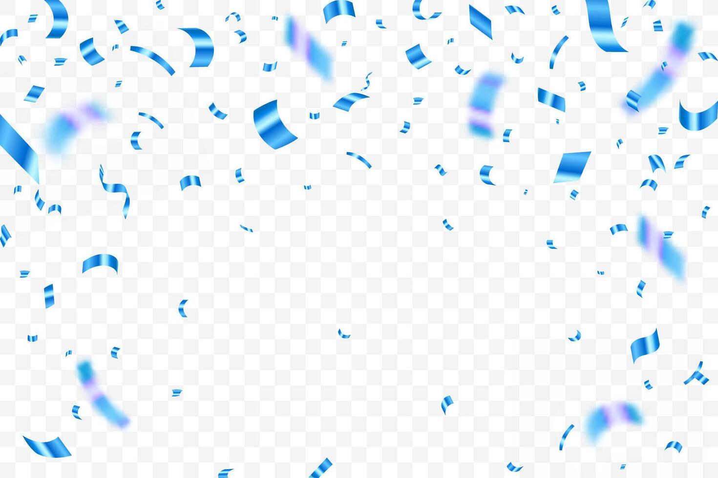 Abstract celebration party background design with confetti and blue ribbons, blue confetti isolated for Anniversary, Birthday party, Christmas, Carnival festivity, Holiday party banner, confetti vector