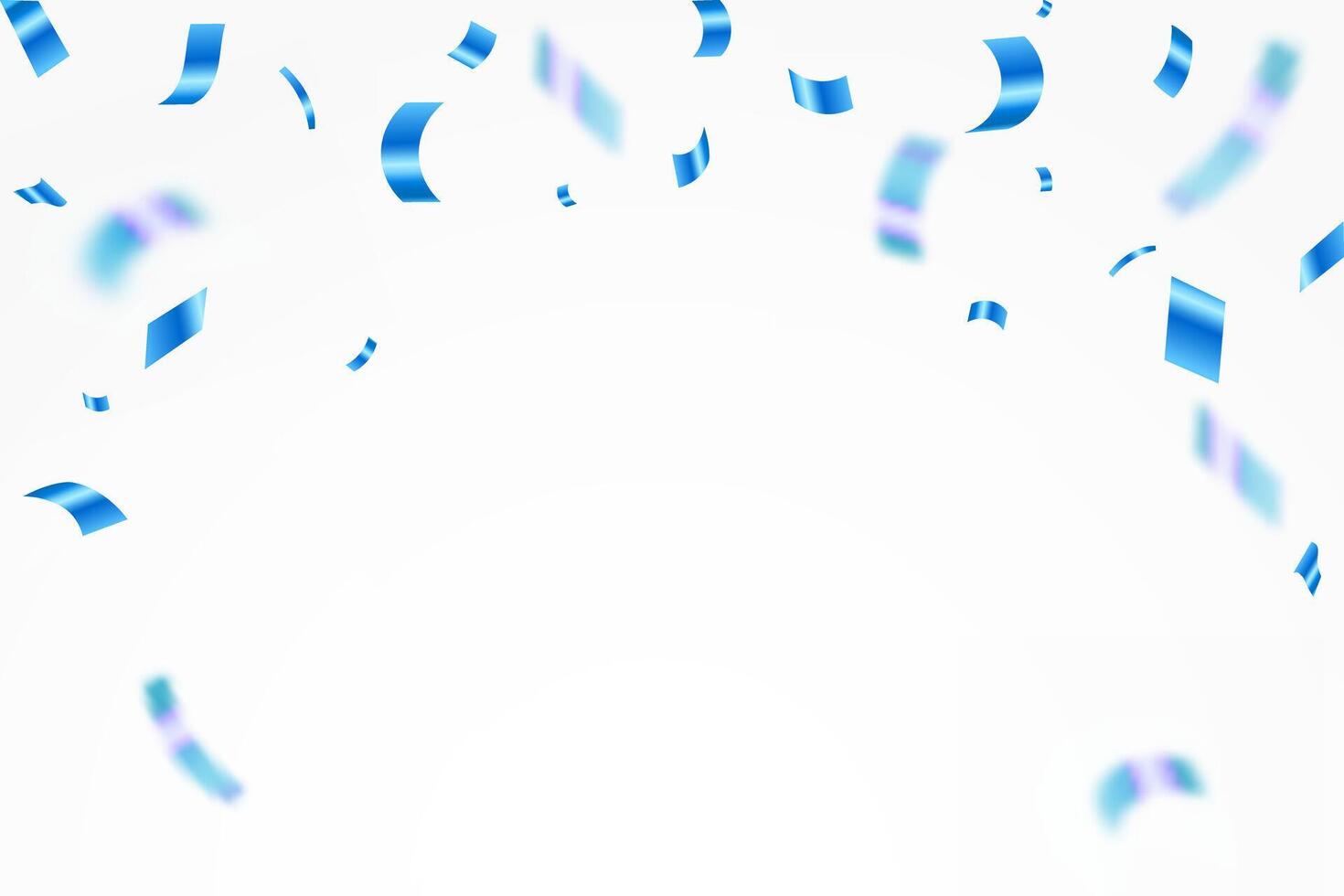 Blue confetti. Shiny ribbons falling on abstract background. Design template for party celebration and birthday banner background, confetti, vector