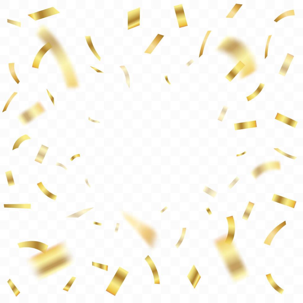 Luxury confetti flying for celebration party banner. Falling shiny golden confetti isolated on background. confetti illustration. vector