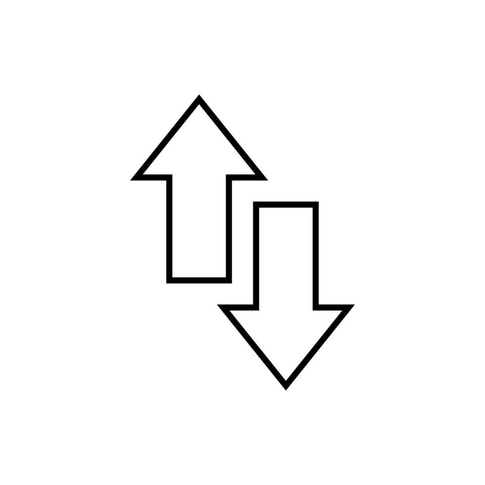 Up down arrow icon in line style. Upward downward arrows sign symbol vector