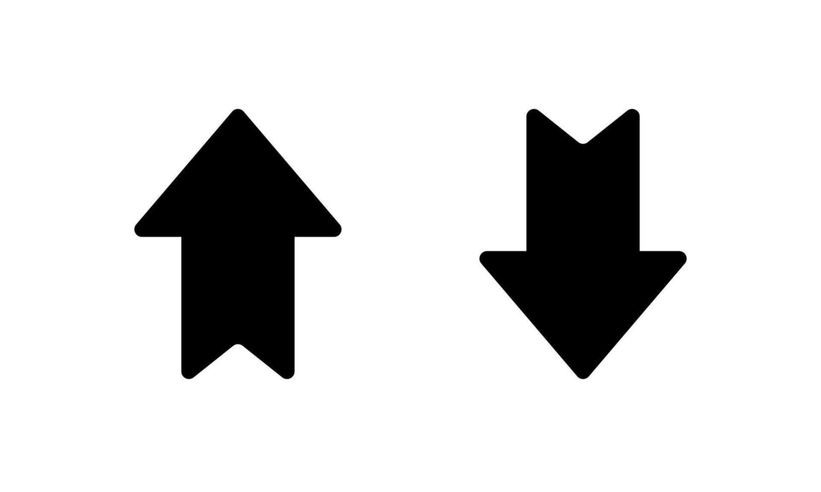 Up and down arrow icon in rounded corner. Upward and downward sign symbol vector