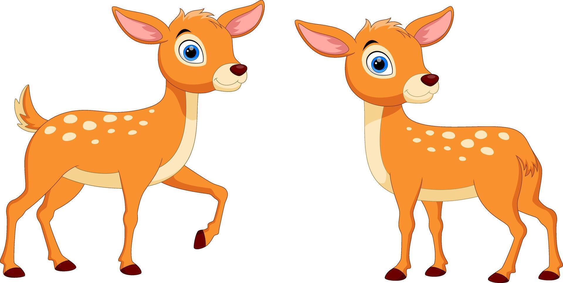 Cartoon funny deer on white background vector