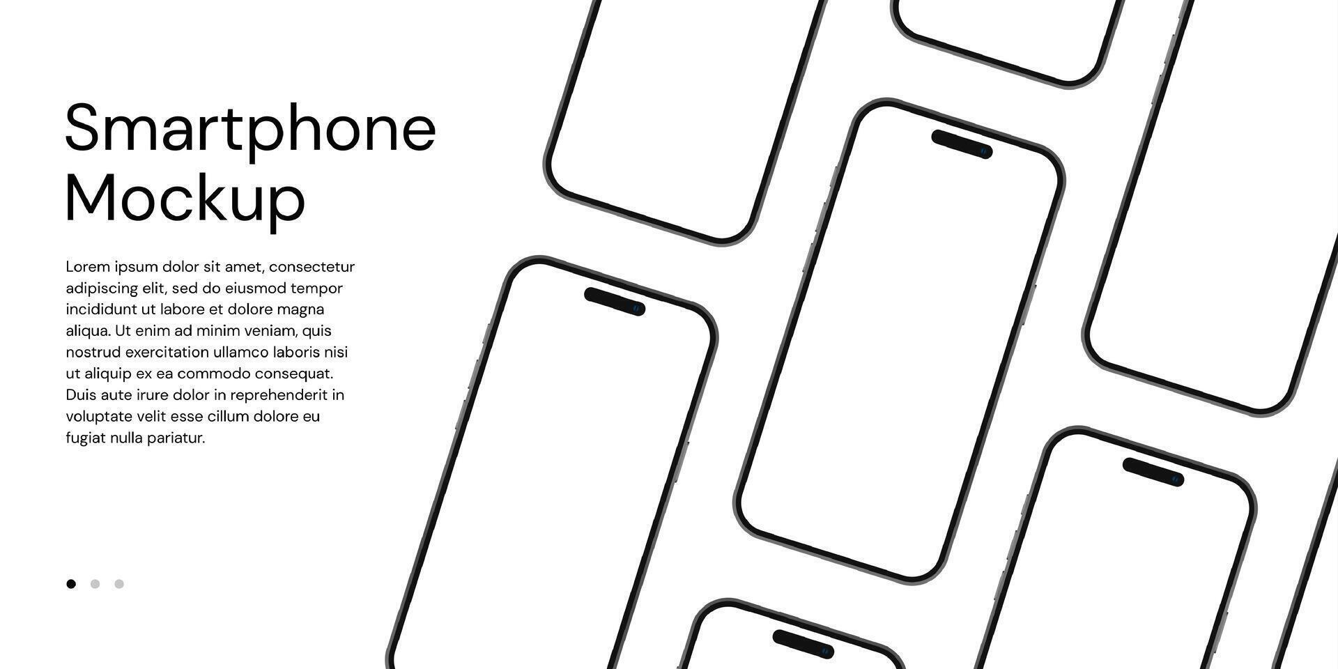Realistic smartphone mockup. 3d smart phone front view on white background for presentation vector