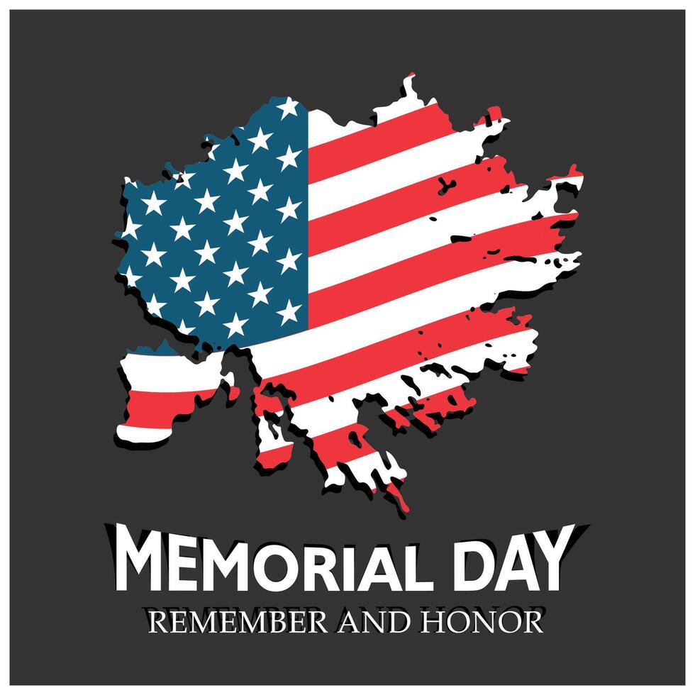 Veterans Day with an American flag. Remembering and honoring all those who have contributed. Memorial Day concept. Flat illustration. vector