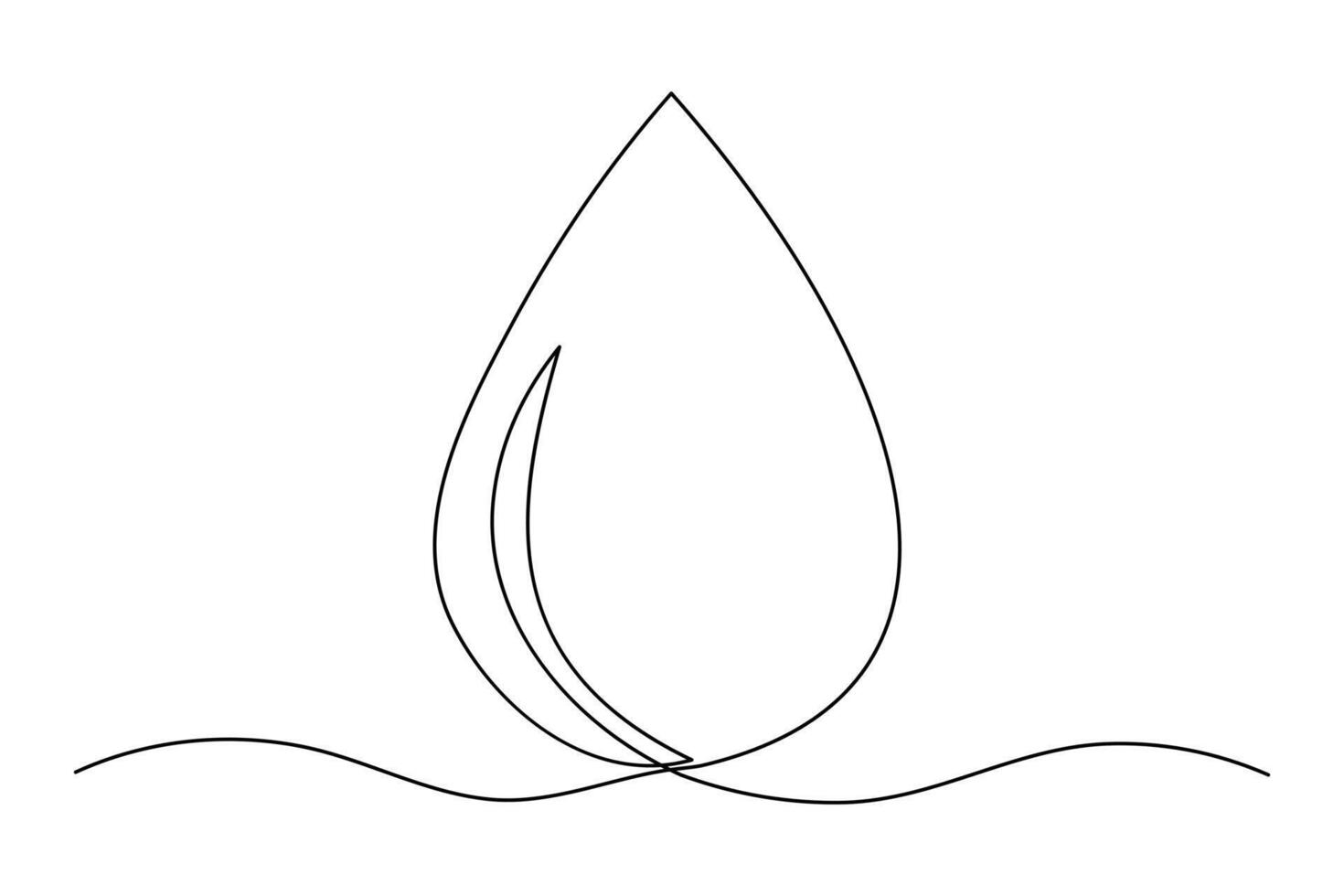 Single line water drop outline perfect for logos vector