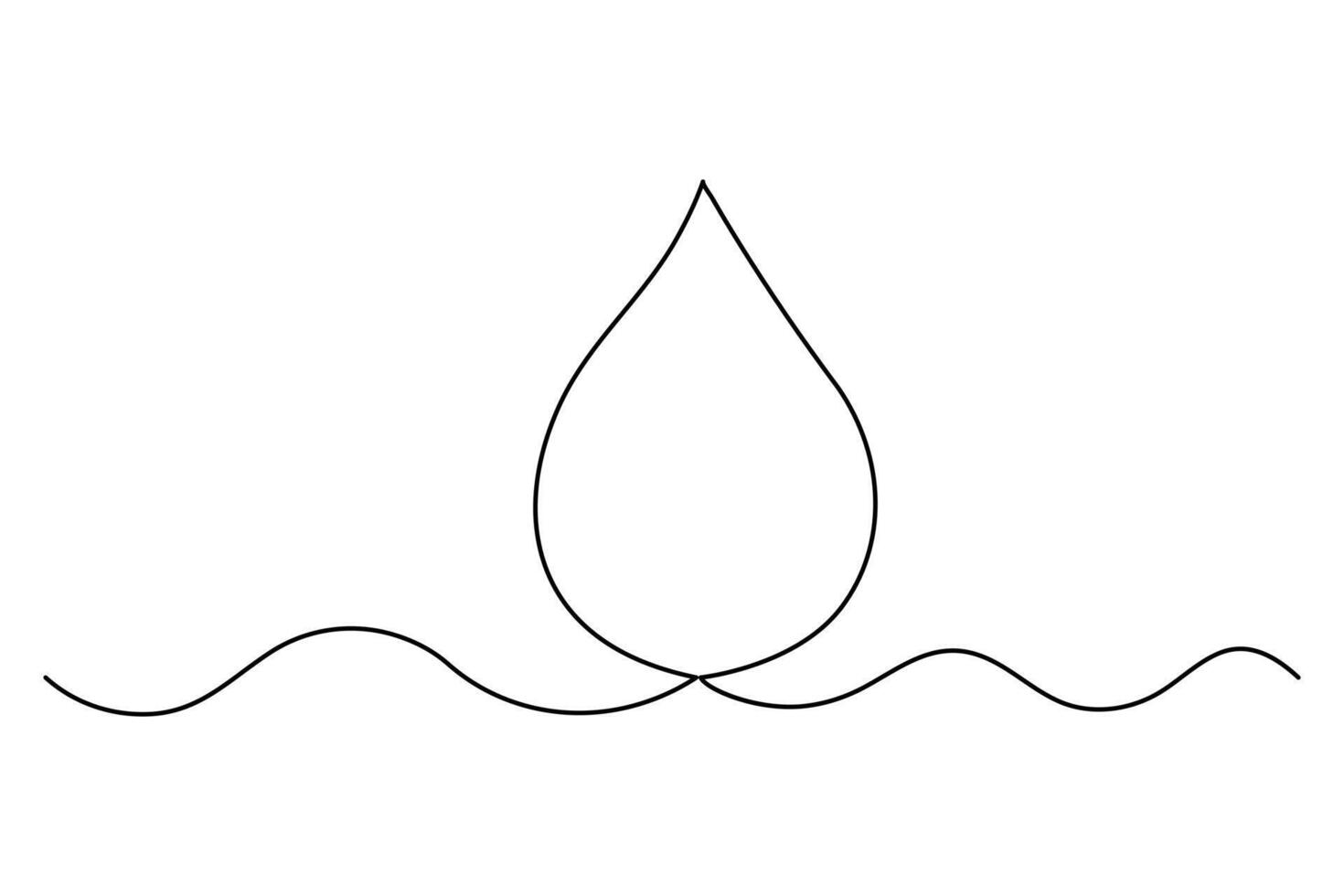 Continuous one line drawing water drop minimalist art vector