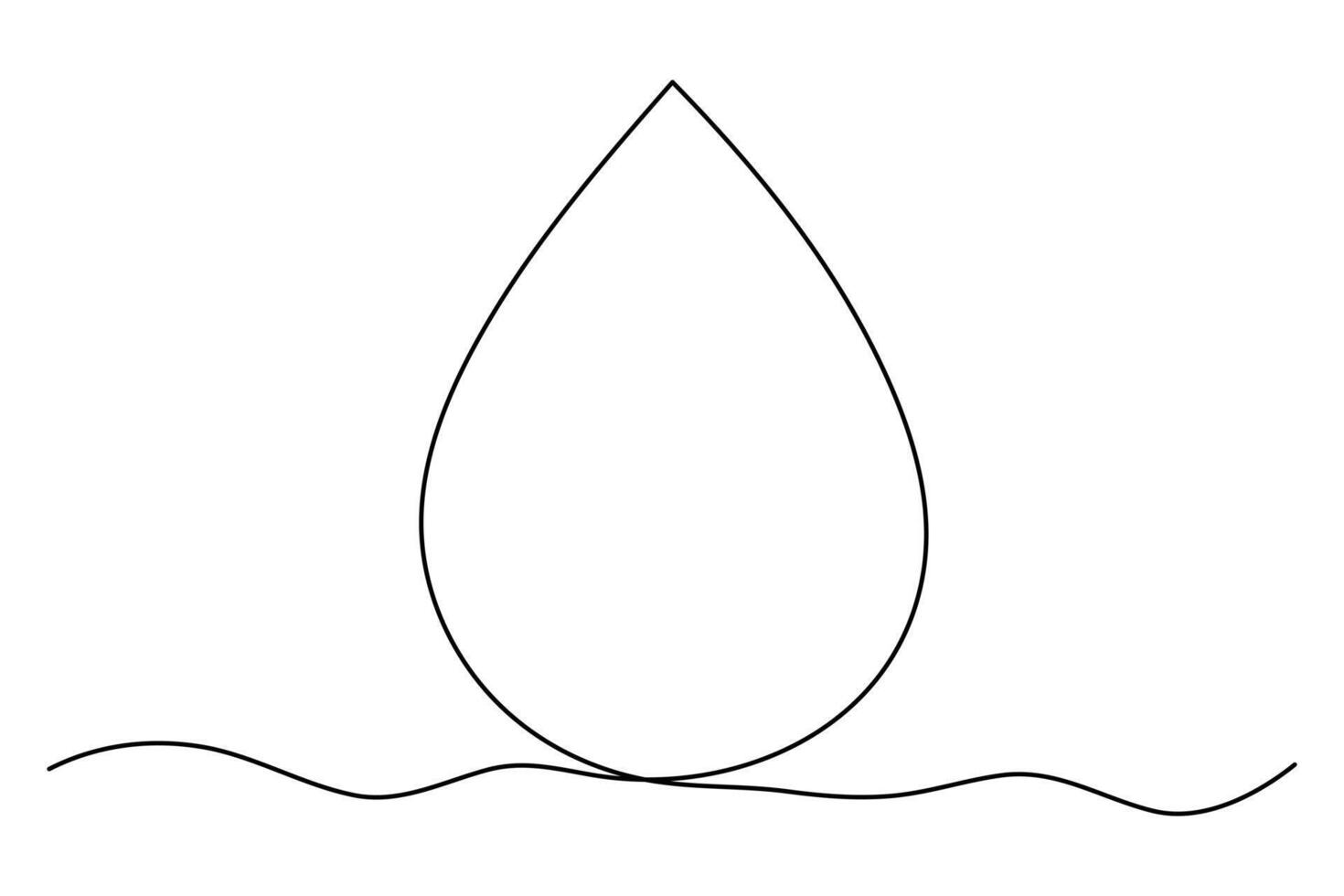 Continuous one line drawing water drop minimalist art vector