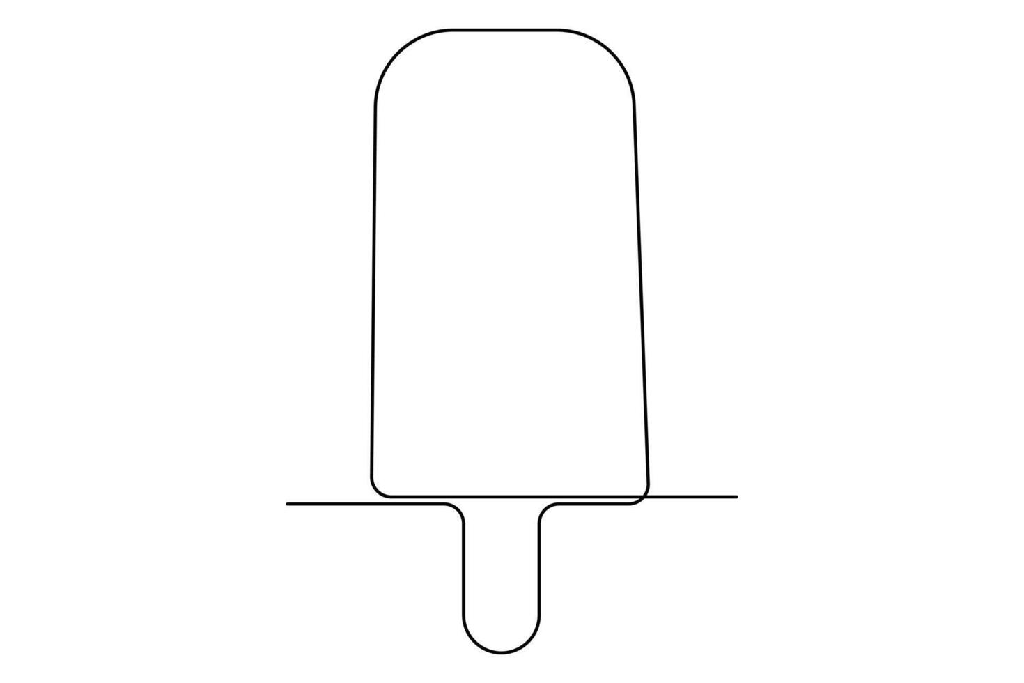 Continuous One line drawing of Ice cream single line illustration.editable stroke. isolated on white background vector