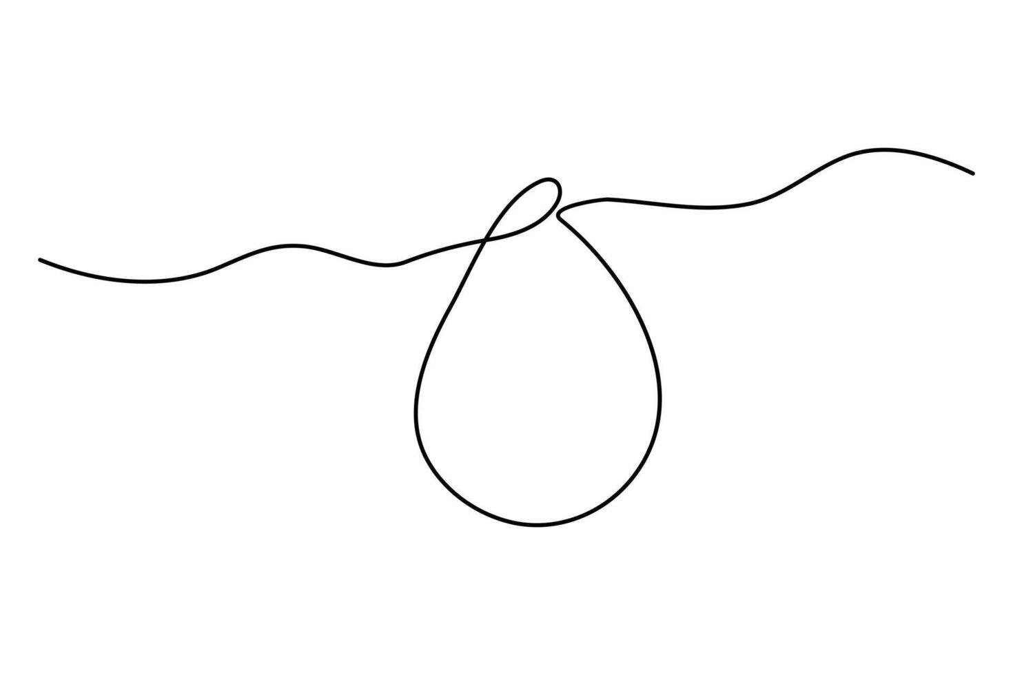 Continuous single line drawing of water drop, rain drop line art illustration vector