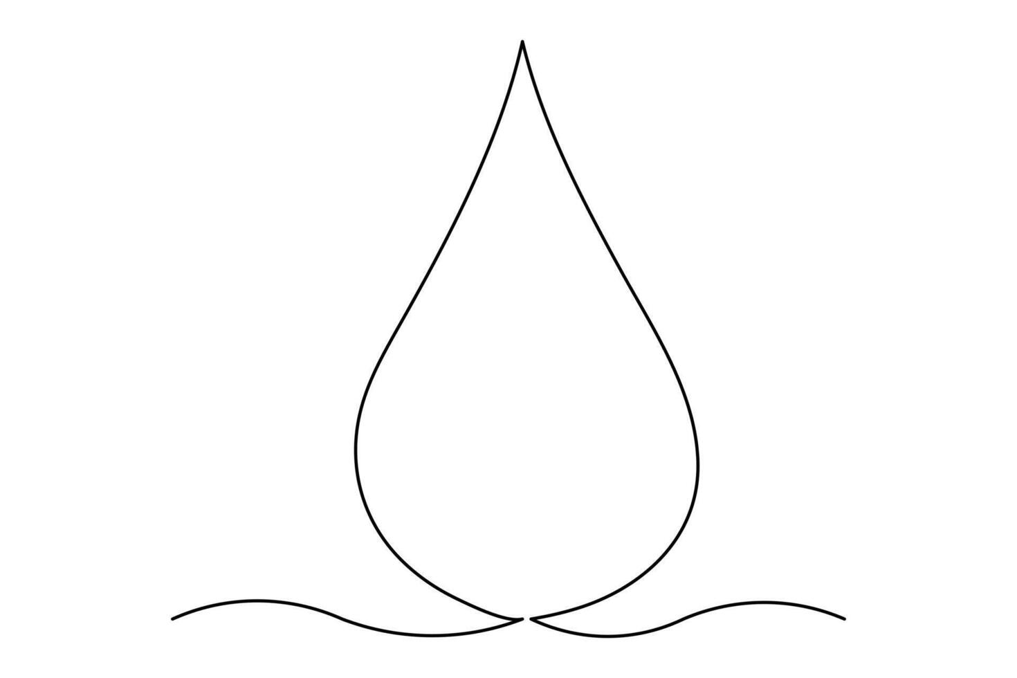 One line minimalist water drop design for digital art vector