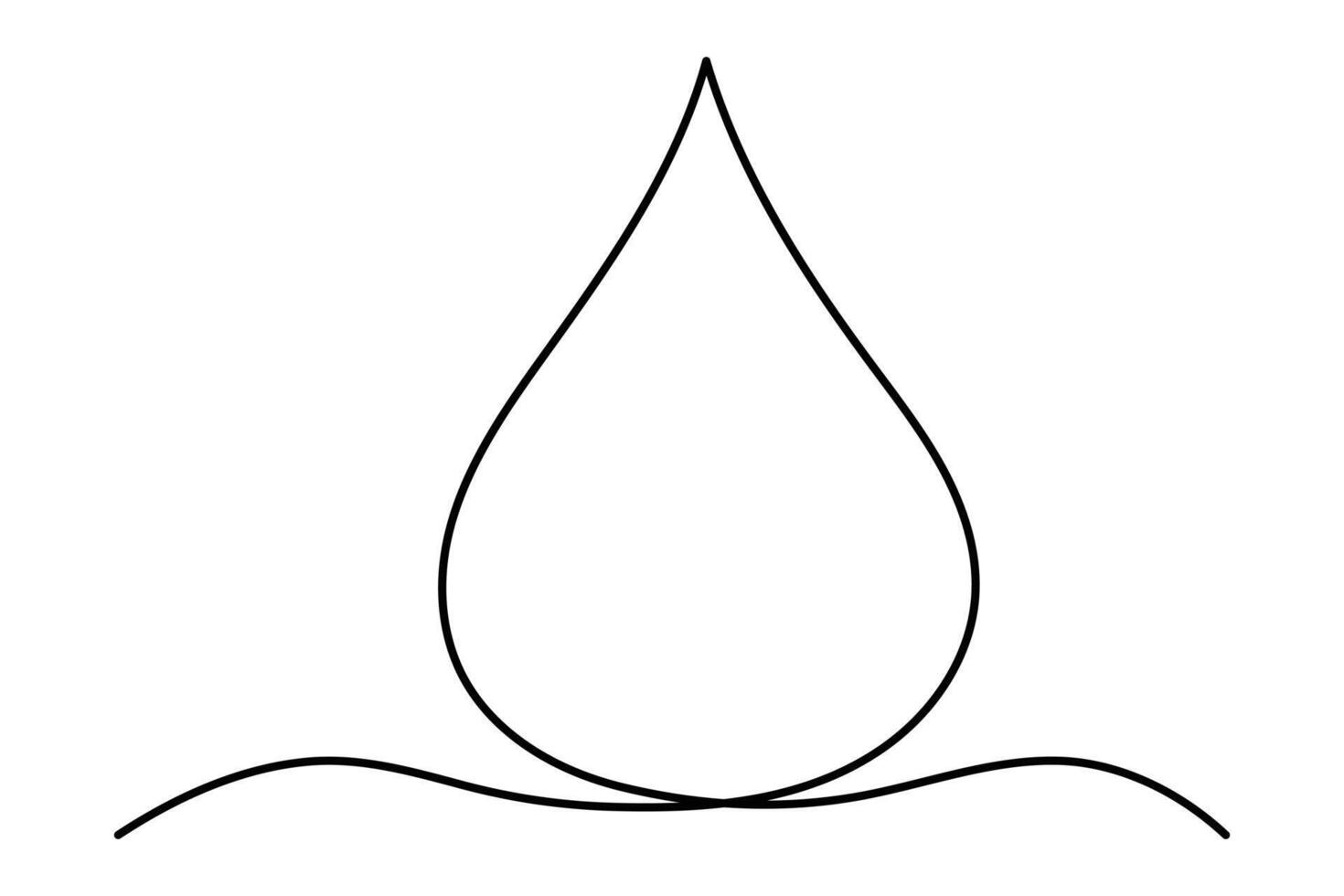 Minimalist water drop single line drawing illustration vector