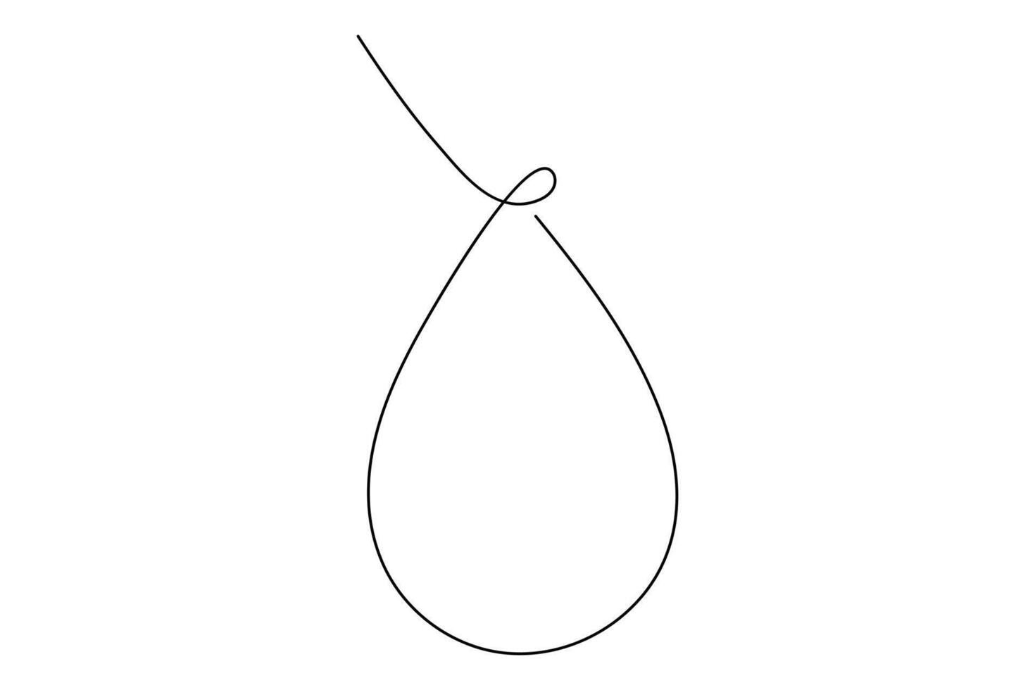 Continuous one line drawing water drop, rain drop line sign line art illustration vector