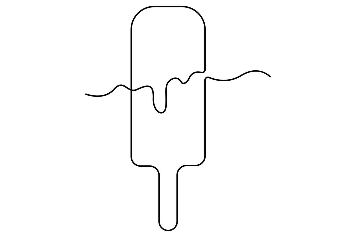 Artistic one line ice cream cones minimalist designs for summer vibes vector