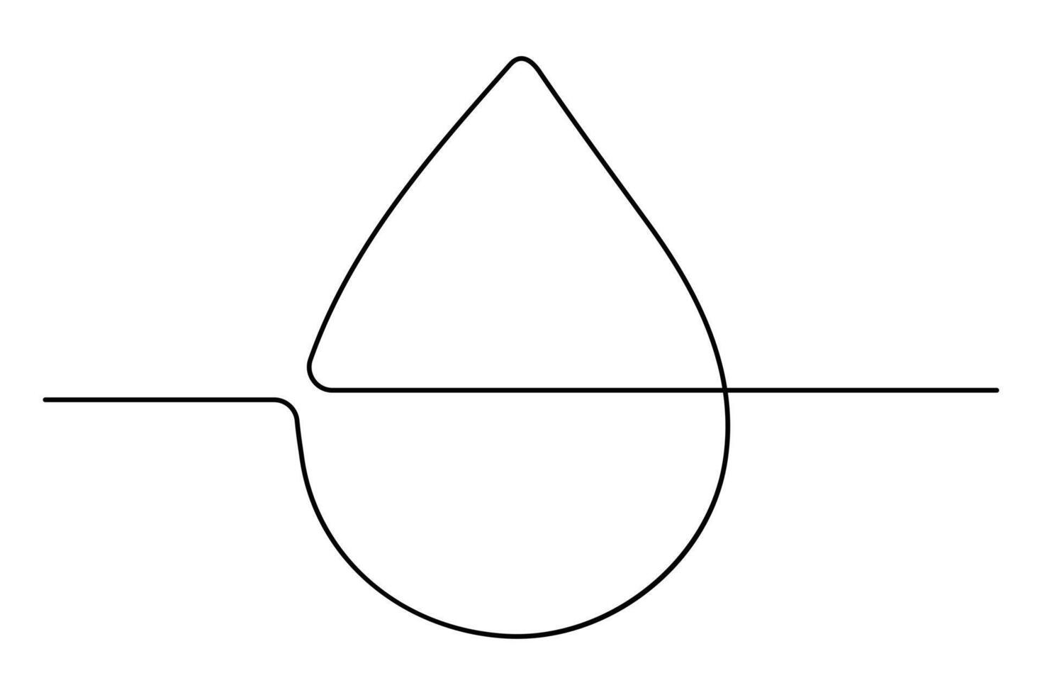Minimalist water drop line drawing for graphic design vector