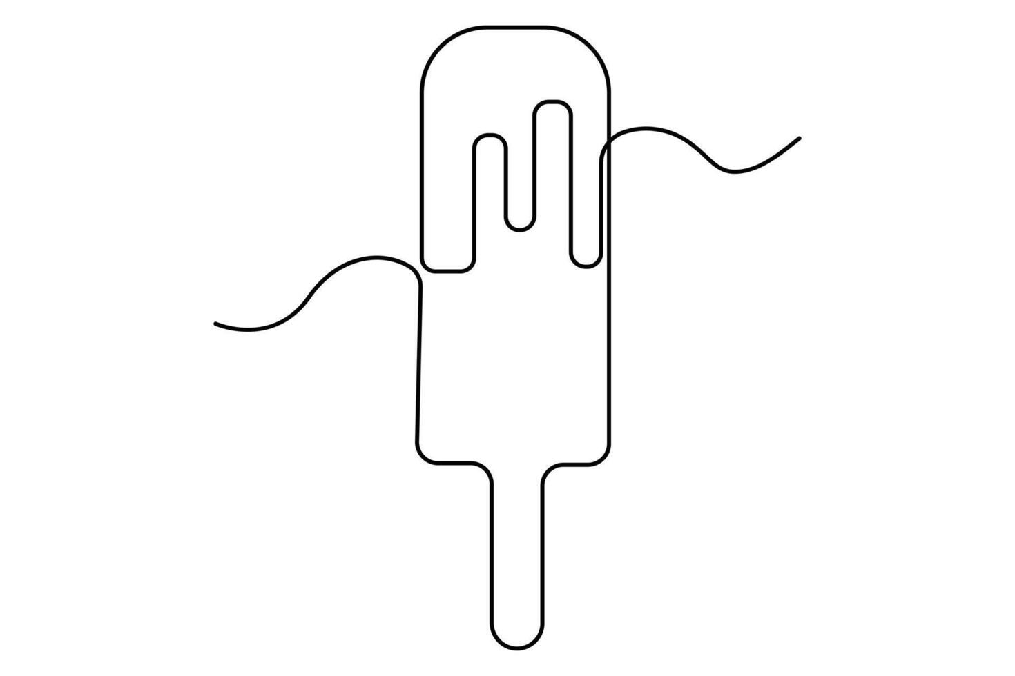 Continuous line, ice cream. art illustration one line drawing vector