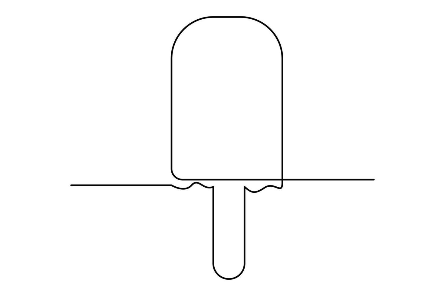 Elegant one line ice cream illustrations minimalist design for sweet treats vector