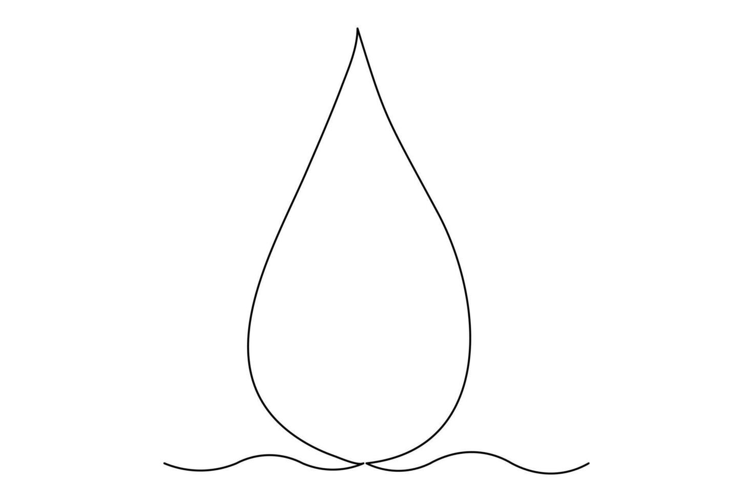 Clean and simple one line water drop illustration vector