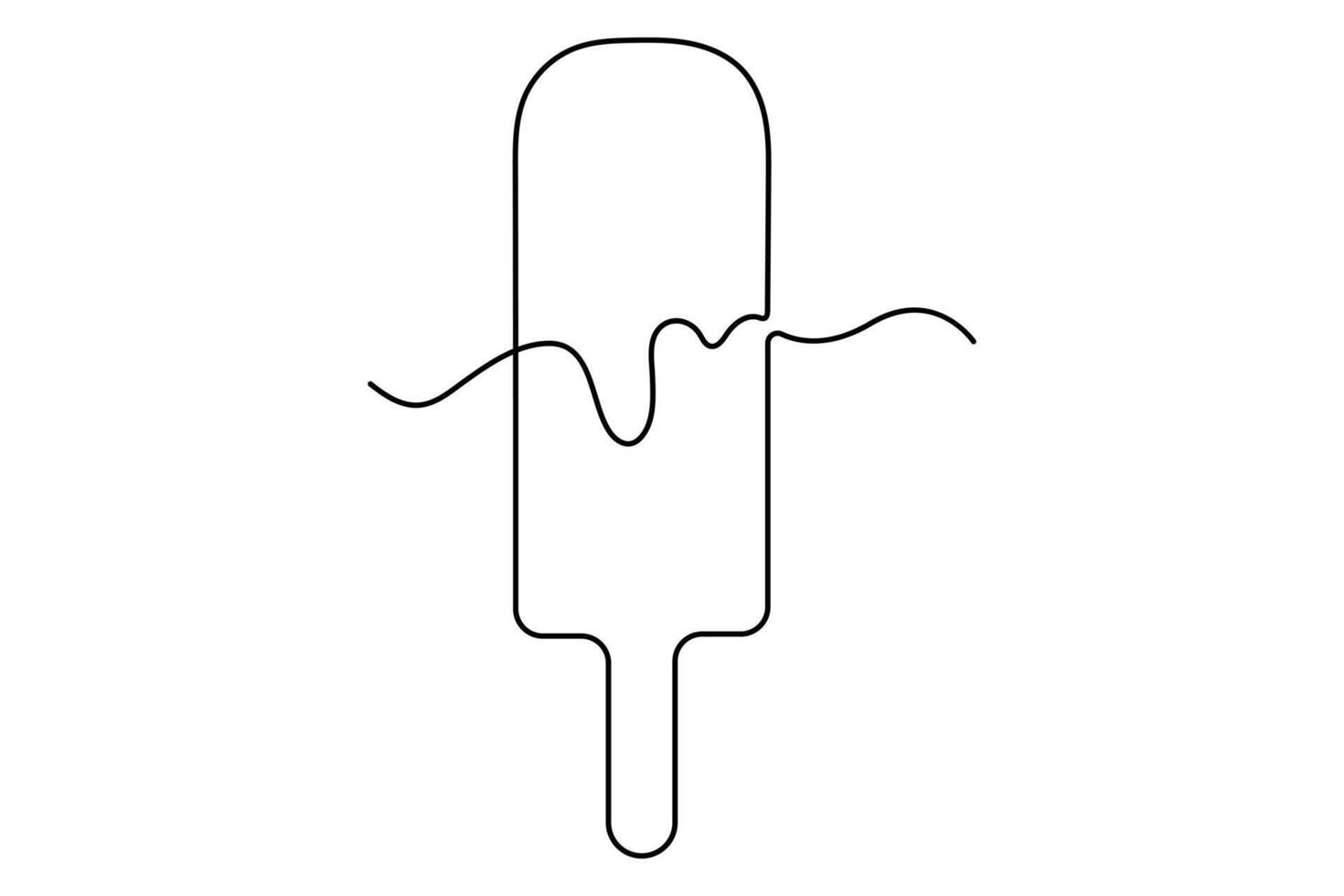 Minimalist one line ice cream drawings cool clean and creative art vector