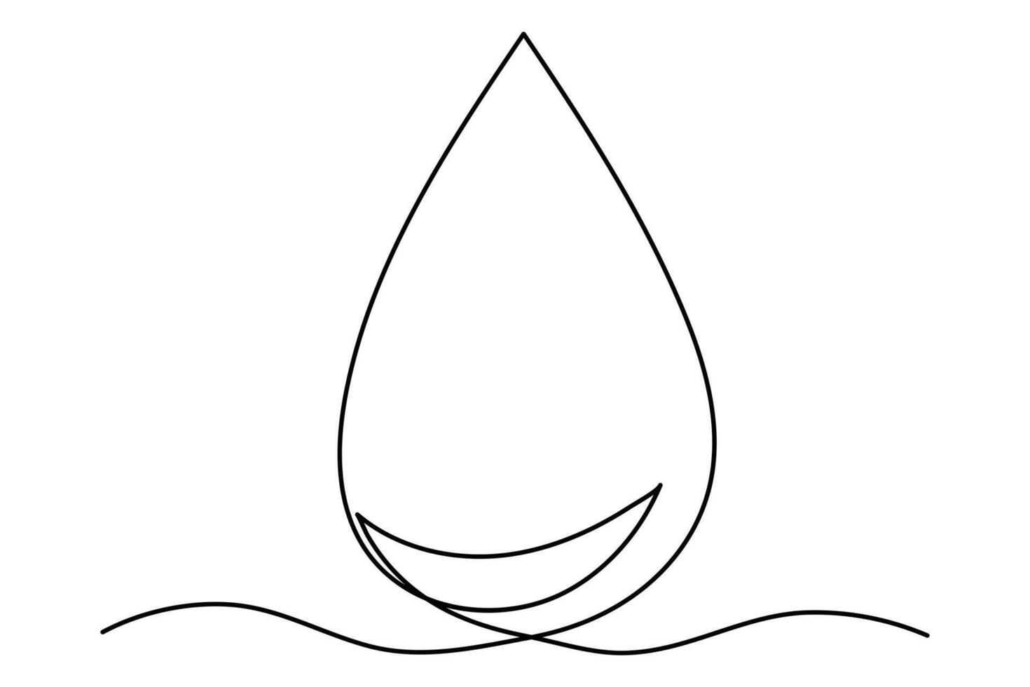 Simple one line water drop outline drawing vector