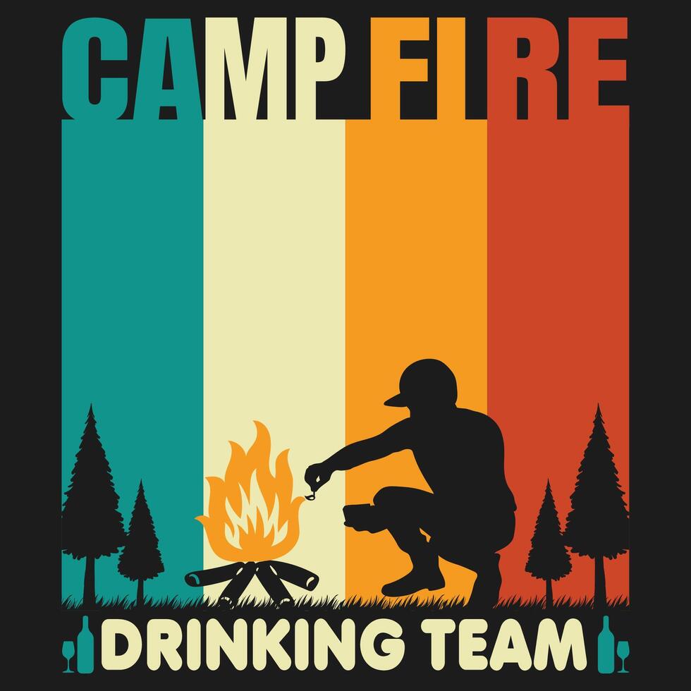Camping t shirt design vector