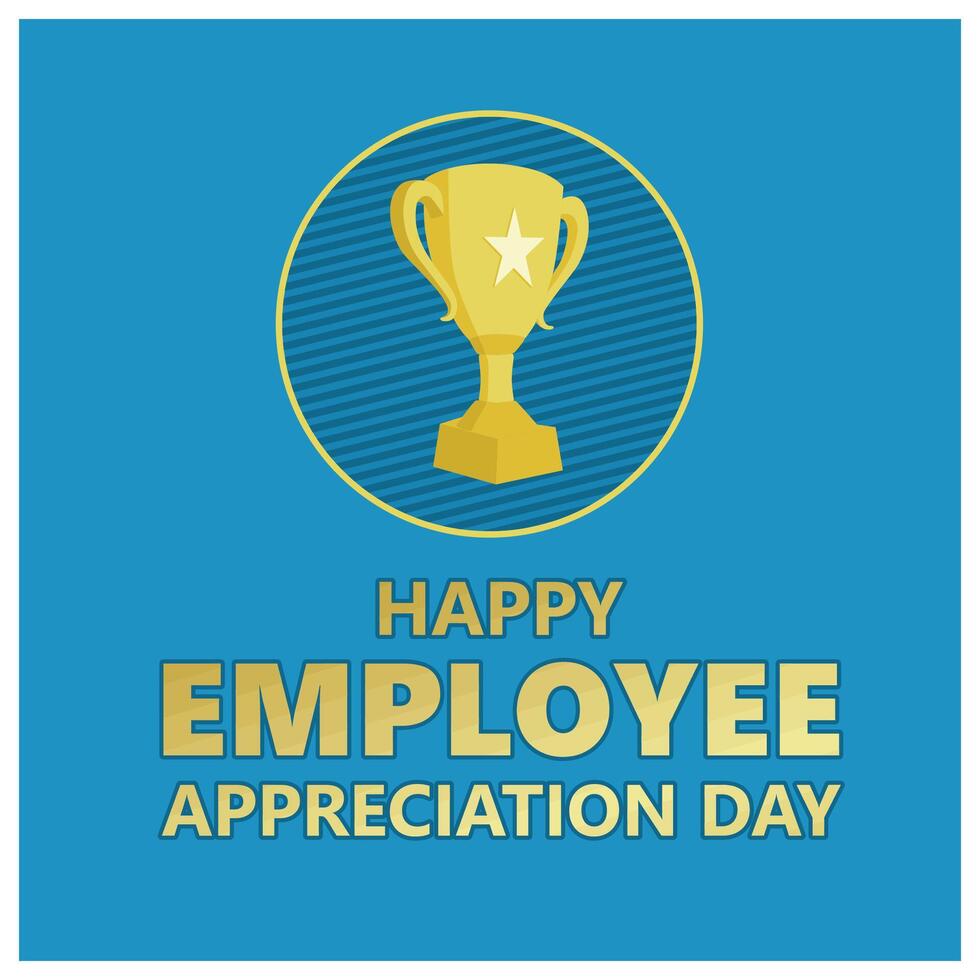 Employee Appreciation Day with trophy. Giving awards to the best employees. Employee Appreciation Day concept. Flat illustration. vector