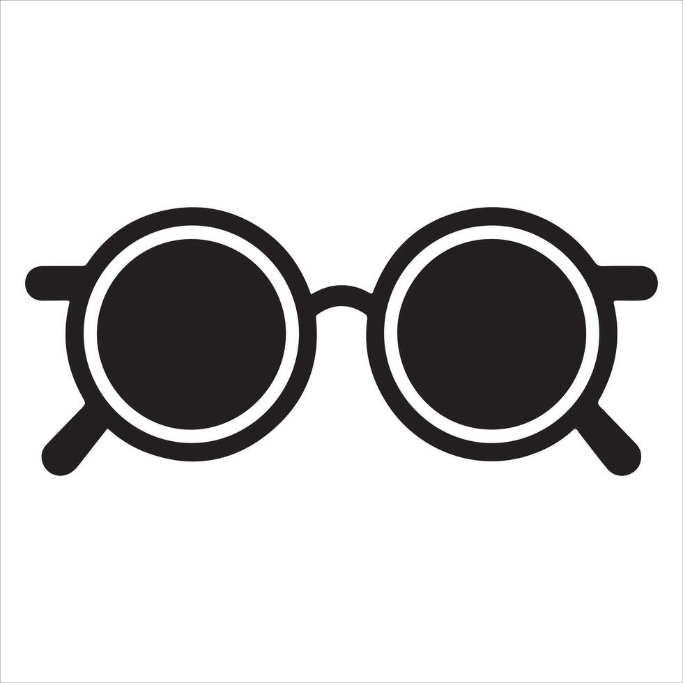Round sunglasses silhouette. Sunglasses Silhouette Black Glasses vector