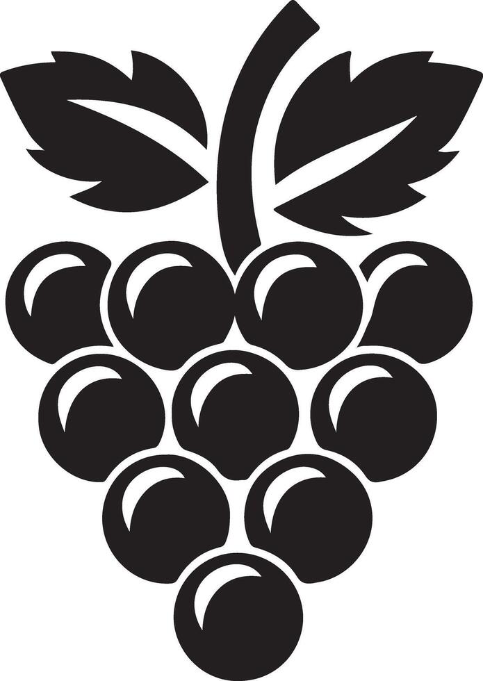 Grape icon food fruits outlined silhouette Image vector