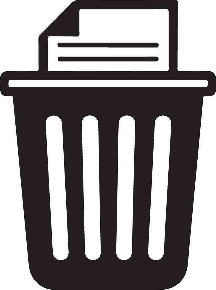 Garbage Trash Bin Silhouette Icon Isolated Stock vector