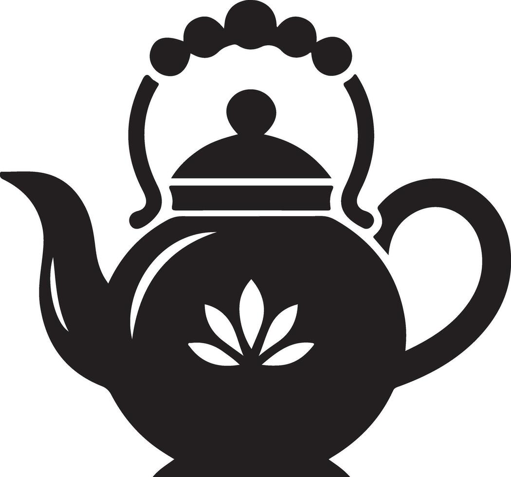 icon silhouette of teapot for tea drinking. Breakfast utensils vector