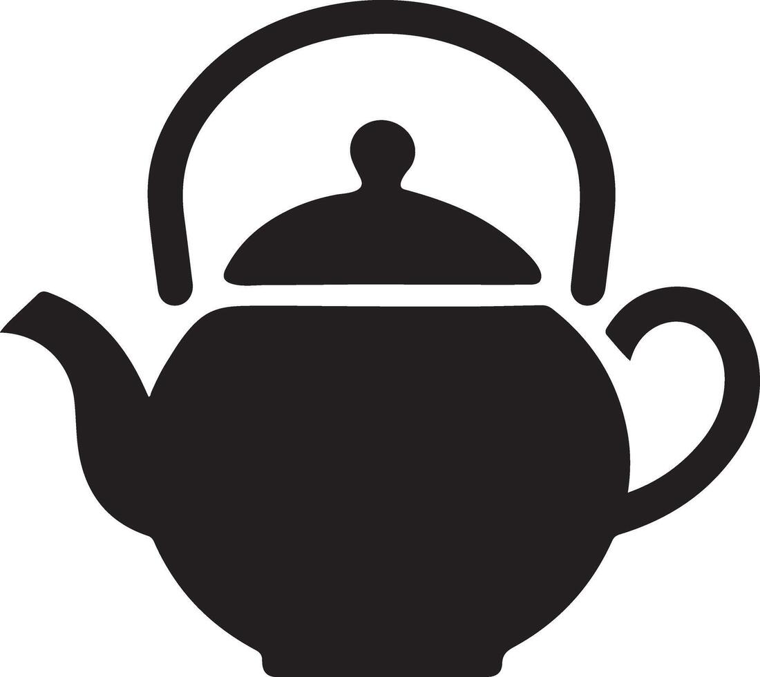 Silhouette symbol of classic teapot Royalty image vector