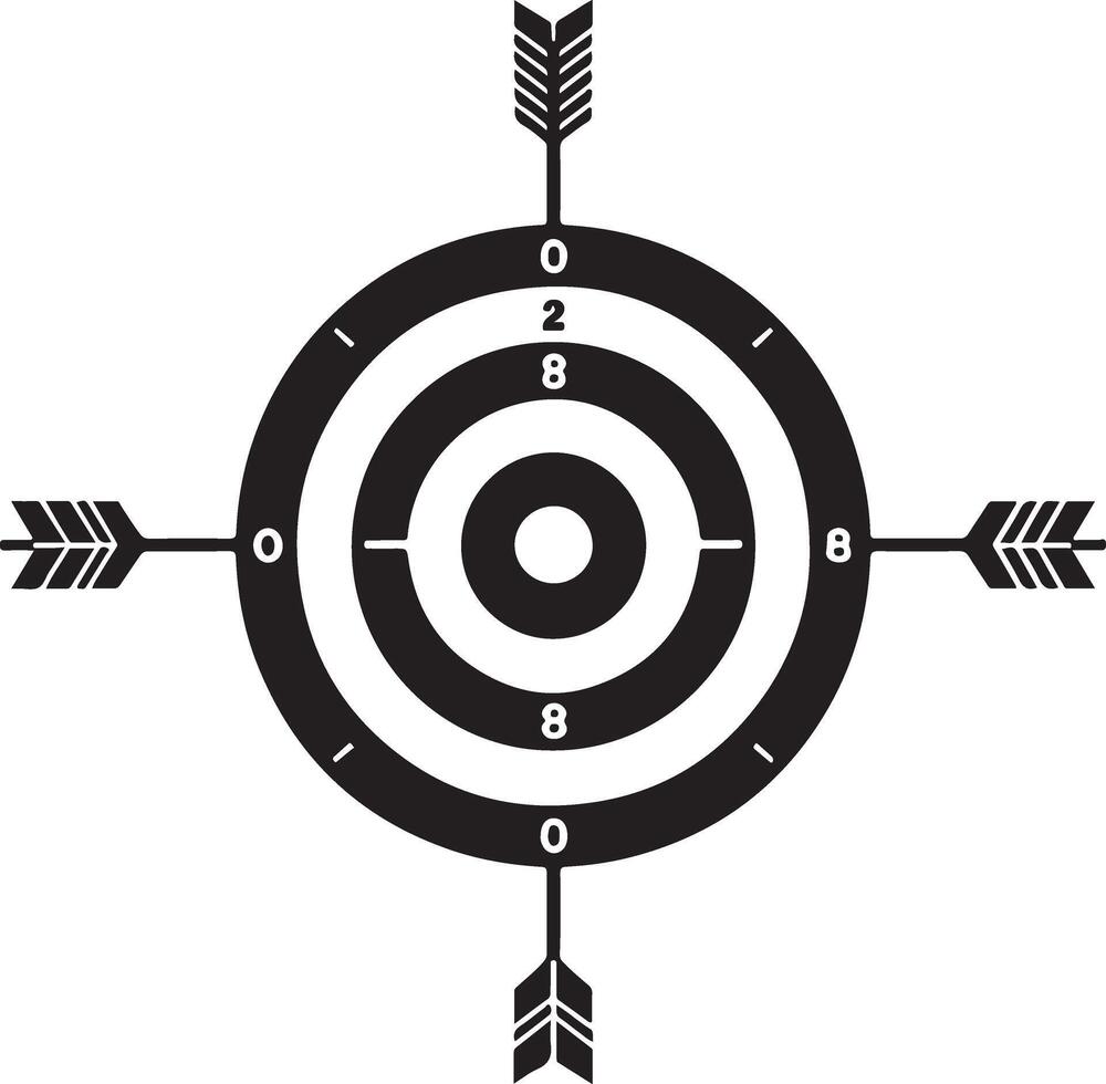 Silhouette Of Dartboard Archery Target Stock Illustrations vector