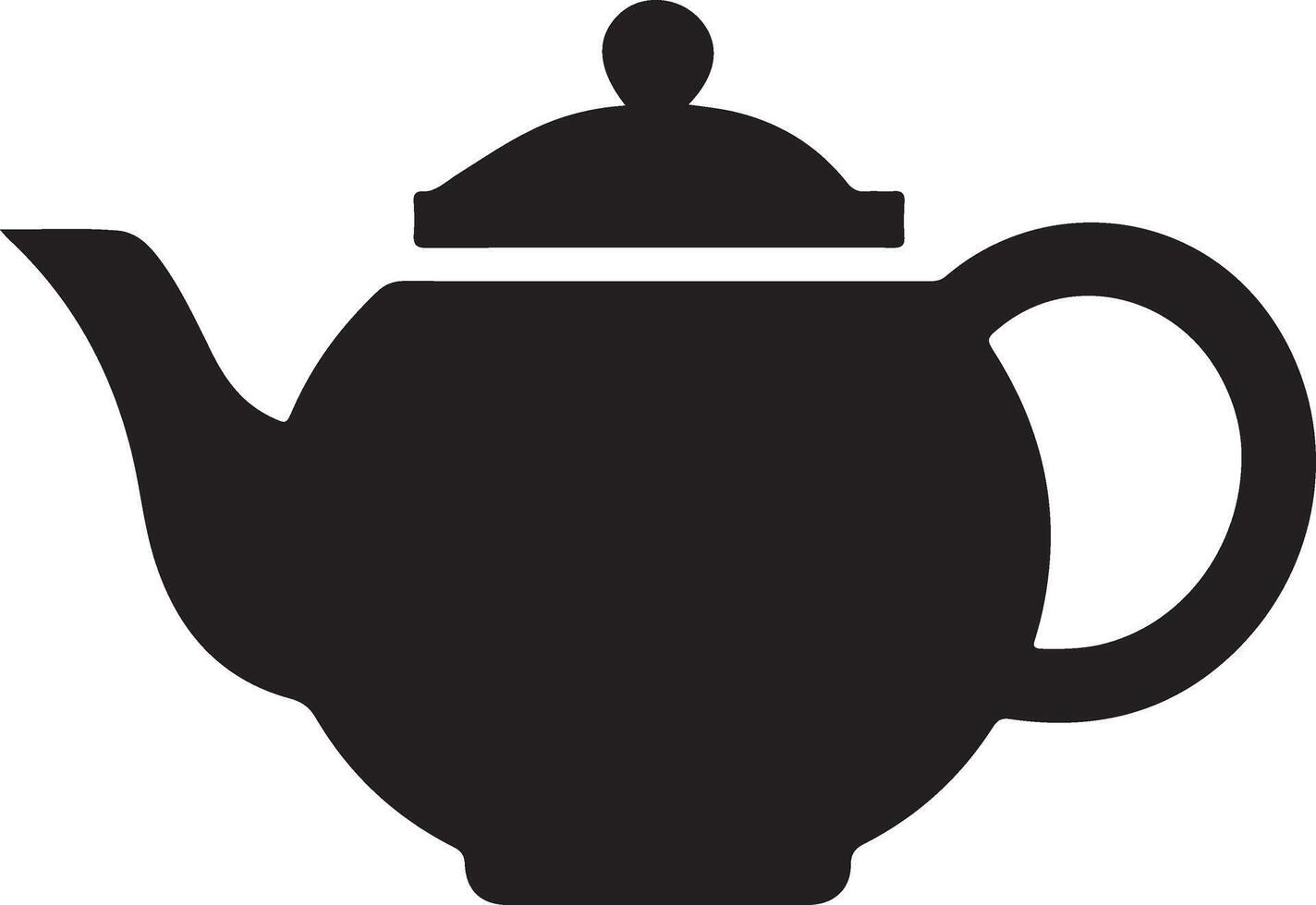 Teapot set silhouette illustration vector