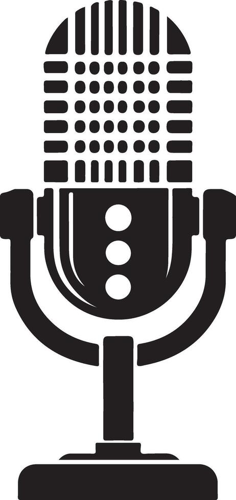 Retro vintage radio stand microphone vector