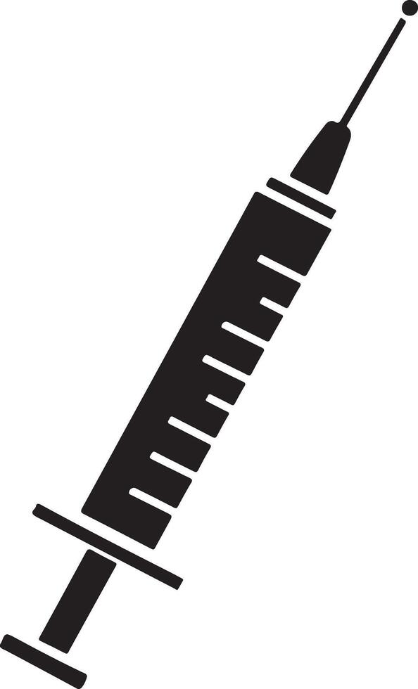 lack and white syringe silhouette Stock Image vector