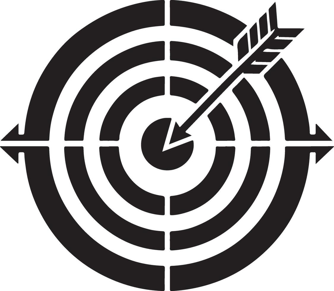 Silhouette with arrow in target Royalty Image vector