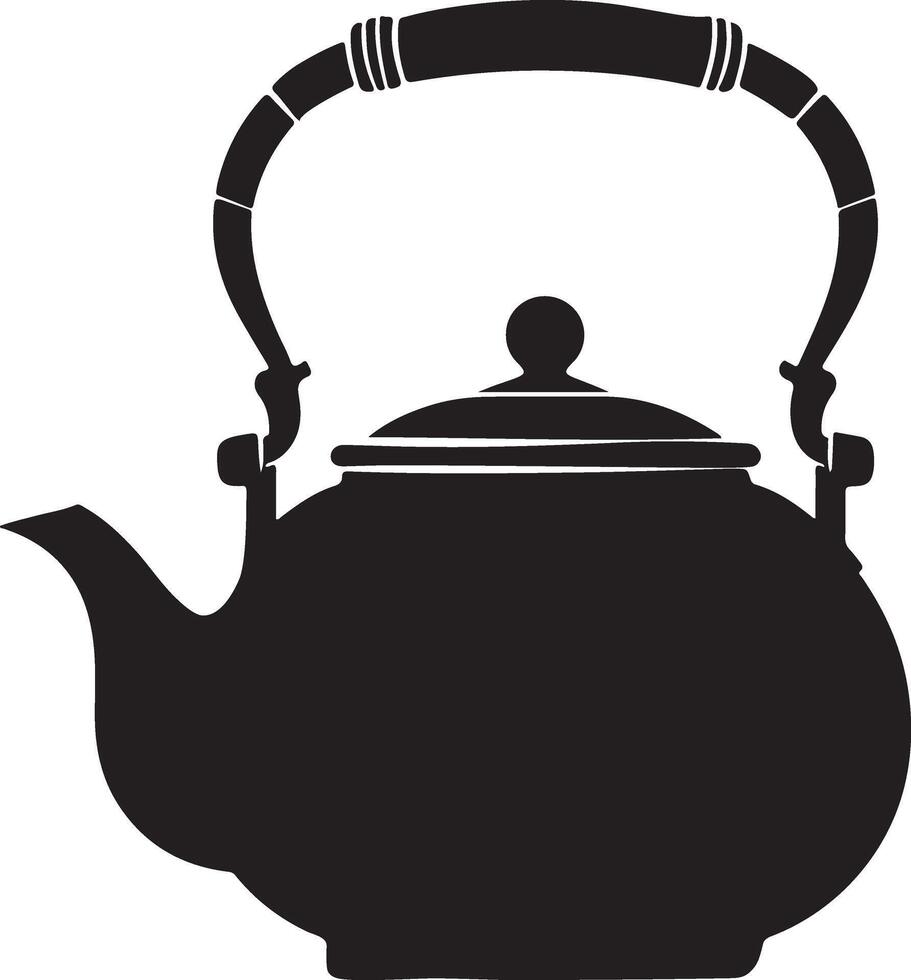 Black Silhouette Teapot Cup Illustration Stock vector