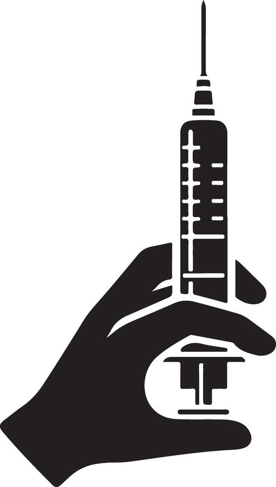 Syringe Icon. Symbol Vaccination or Injection vector