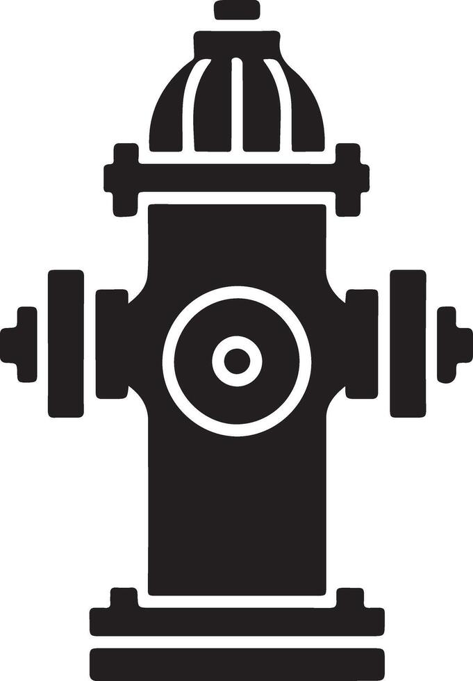 Silhouette fire hydrant with water stream outline vector