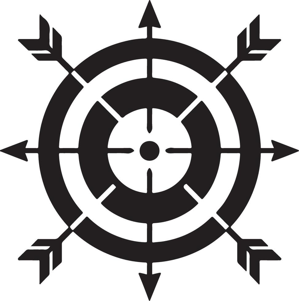 target with arrow strategy game silhouette vector