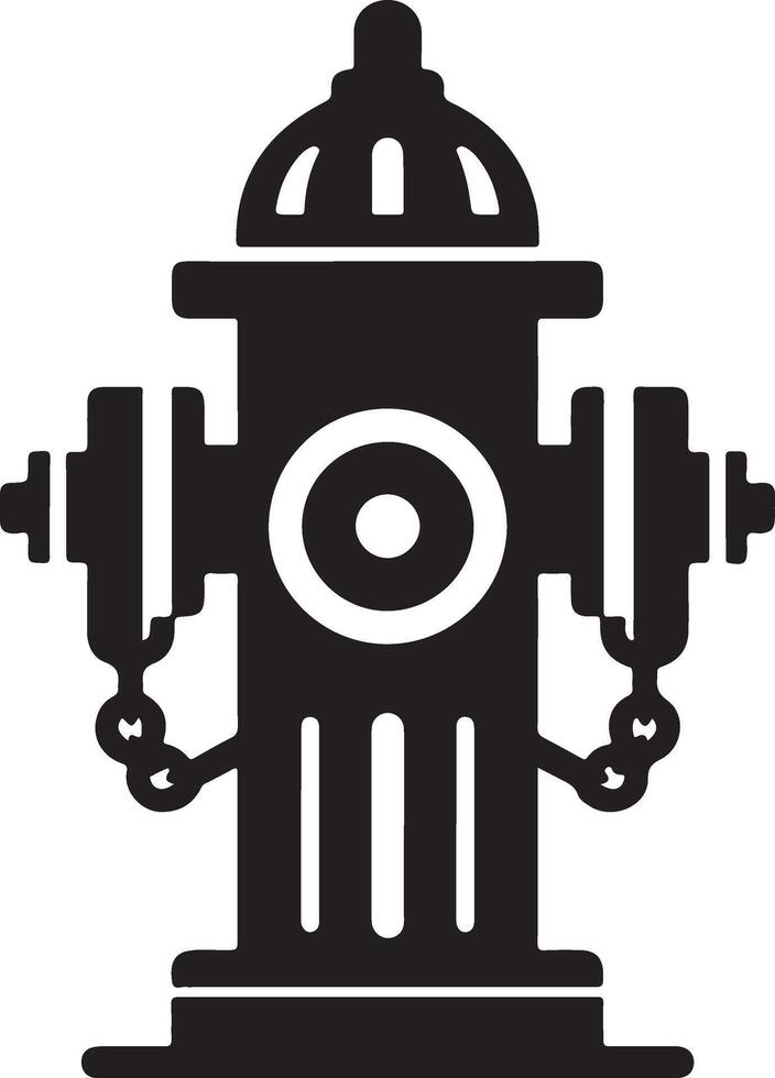 Fire Hydrant Silhouette Isolated on White with Clipping Path Stock Illustration vector