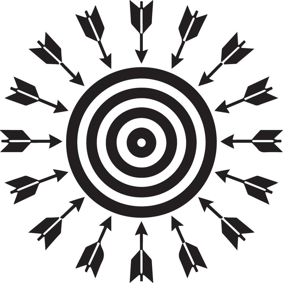 target with arrow silhouette style icon Stock vector